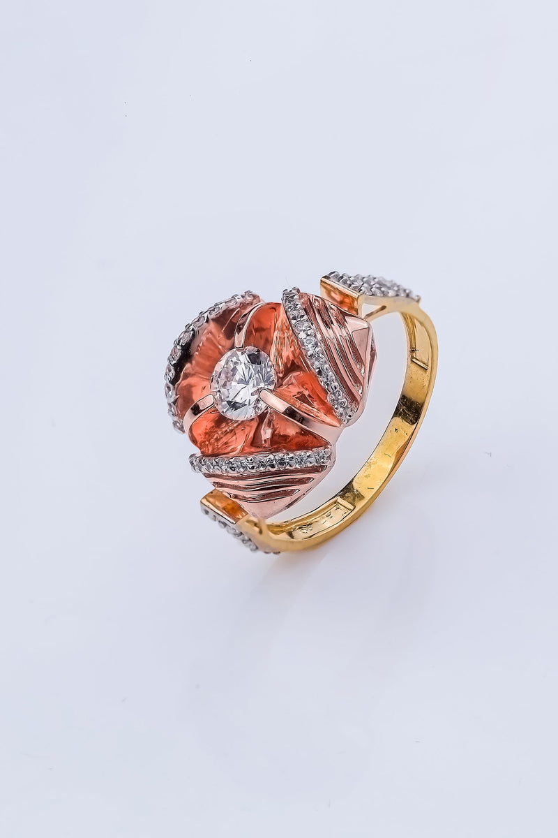 Solitaire Shell Design Diamond Ring