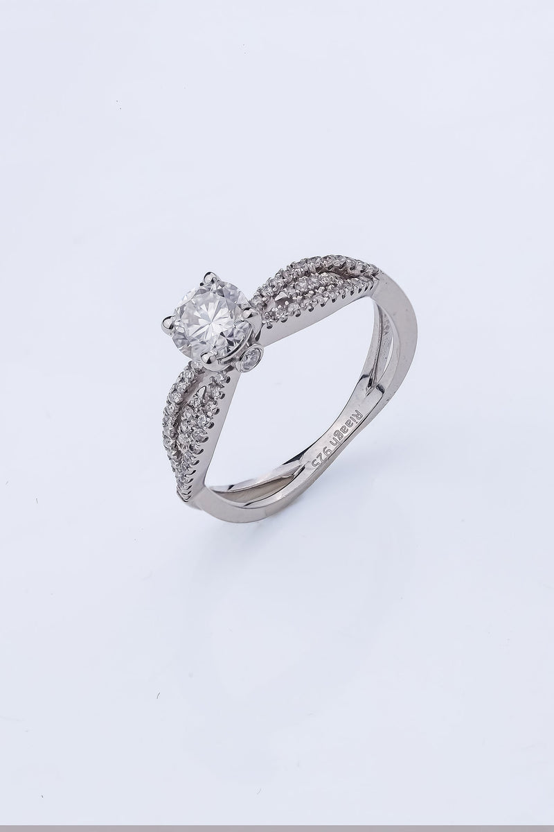 Solitaire Classic Interwind Engagement Ring