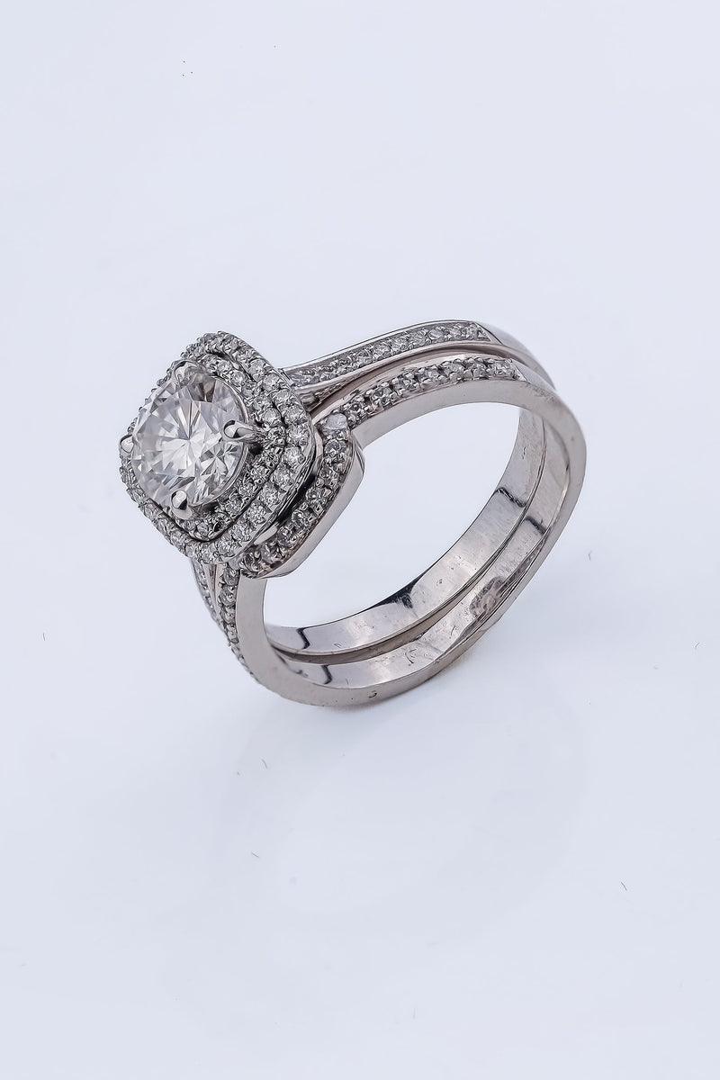 Dual Band Solitaire Diamond Ring