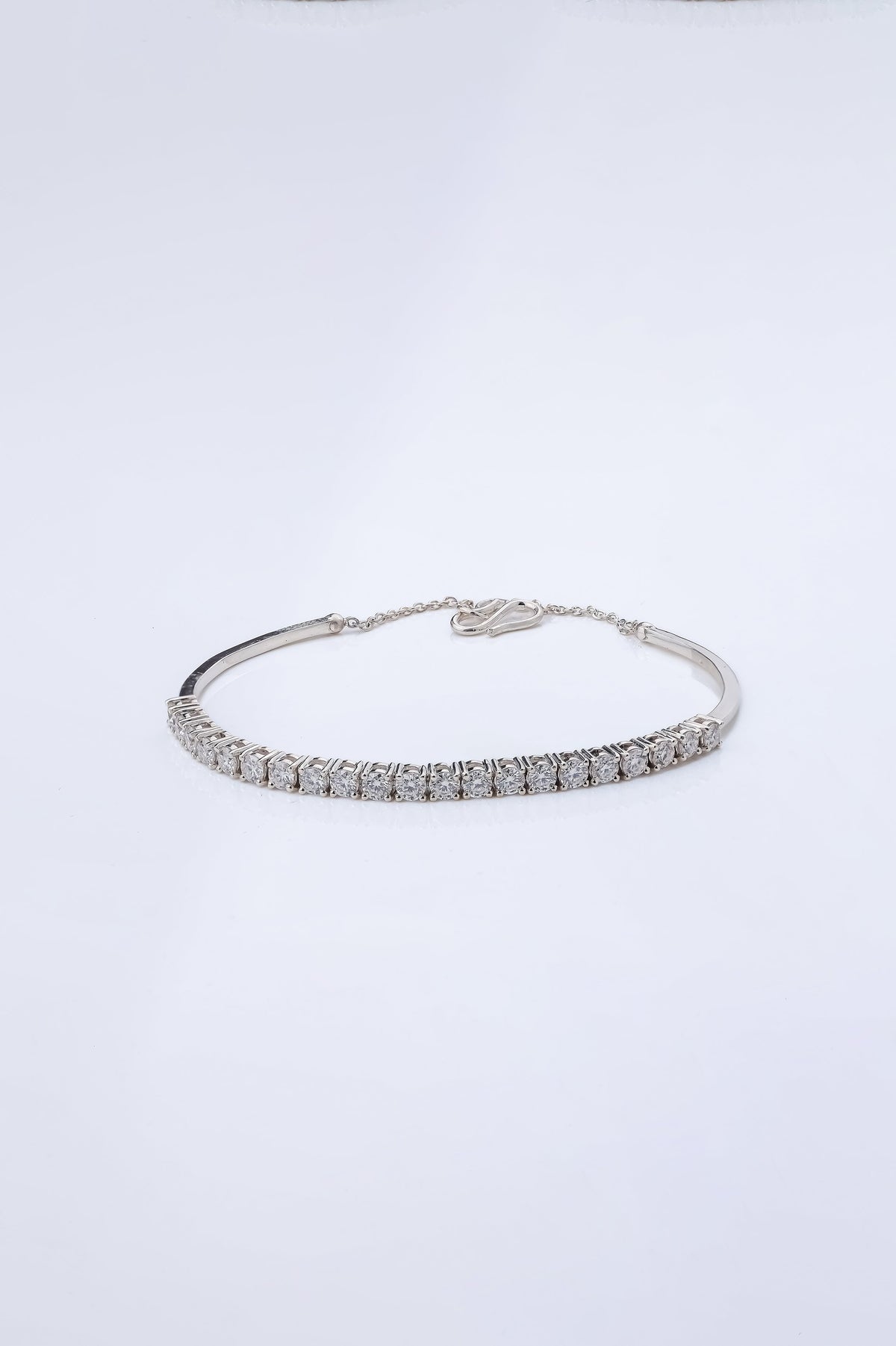 Diamond Open Cuff Tennis Bracelet