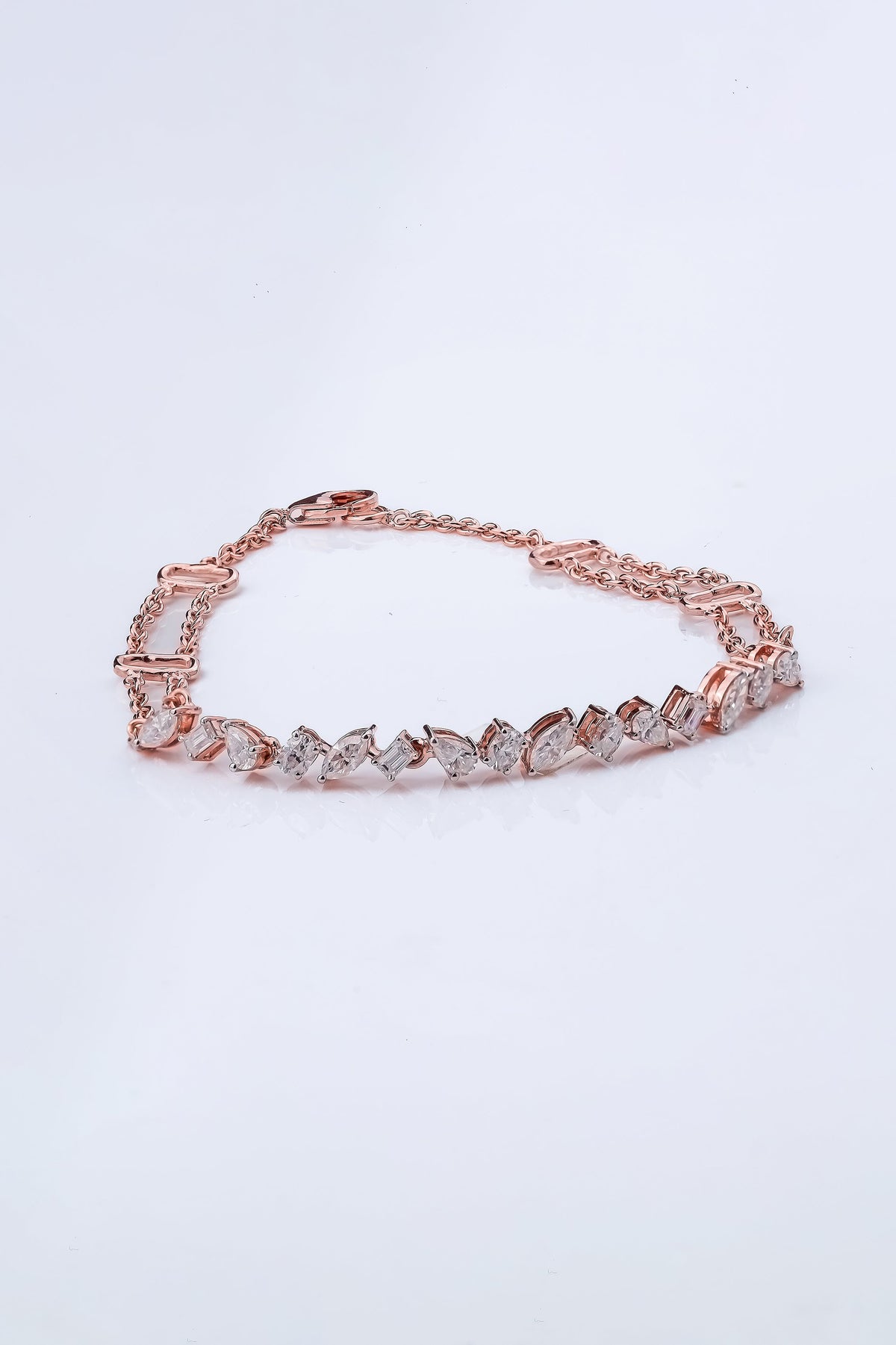 Mixed Shape Diamond Line Bracelet