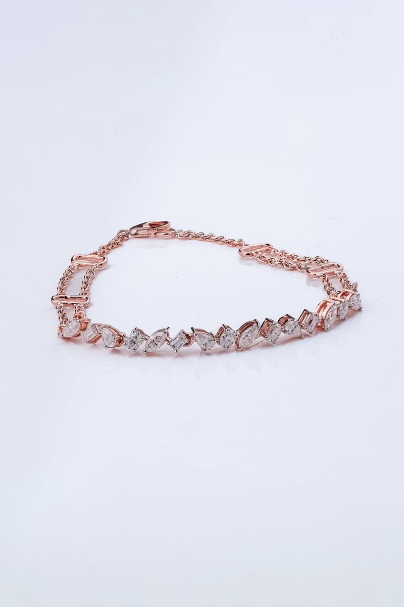 Mixed Shape Diamond Line Bracelet