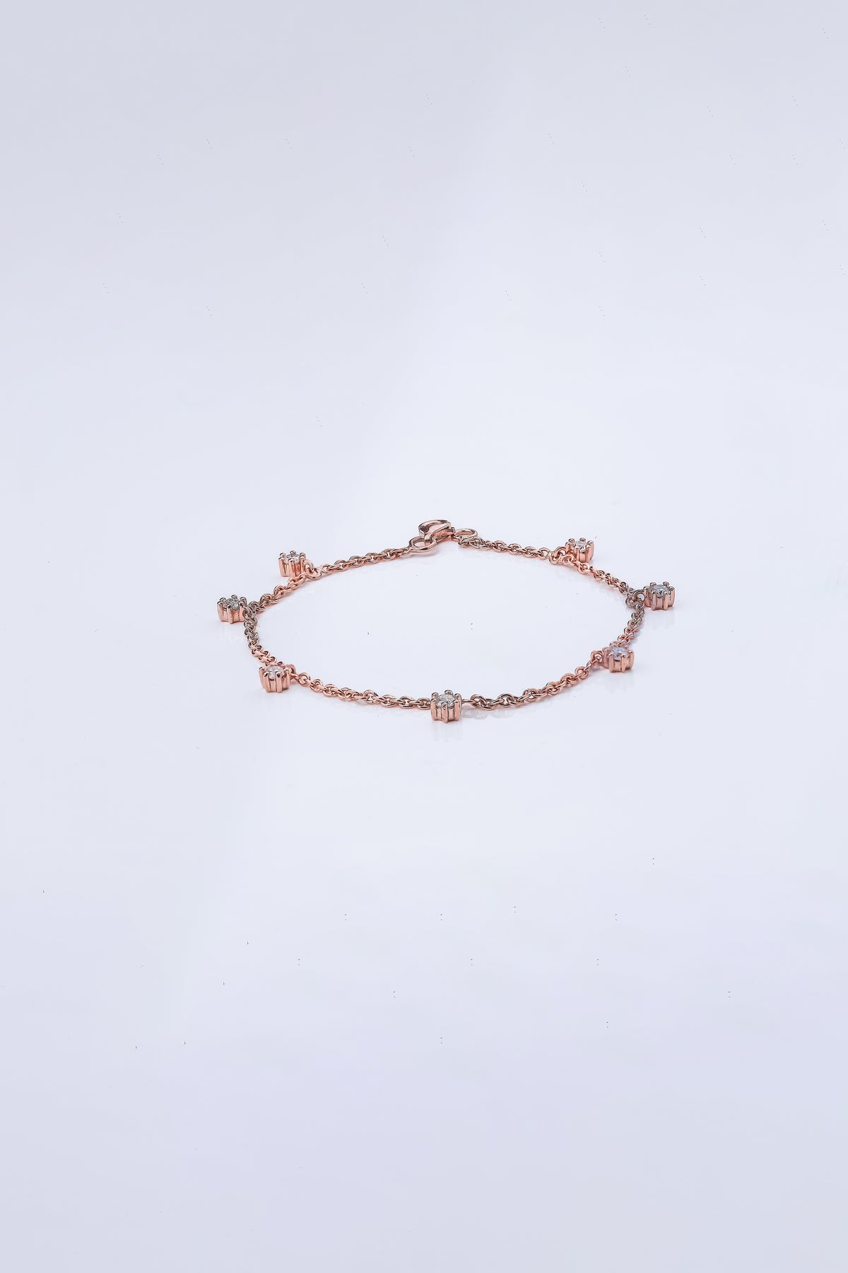Single Line Charm Solitaire Bracelet