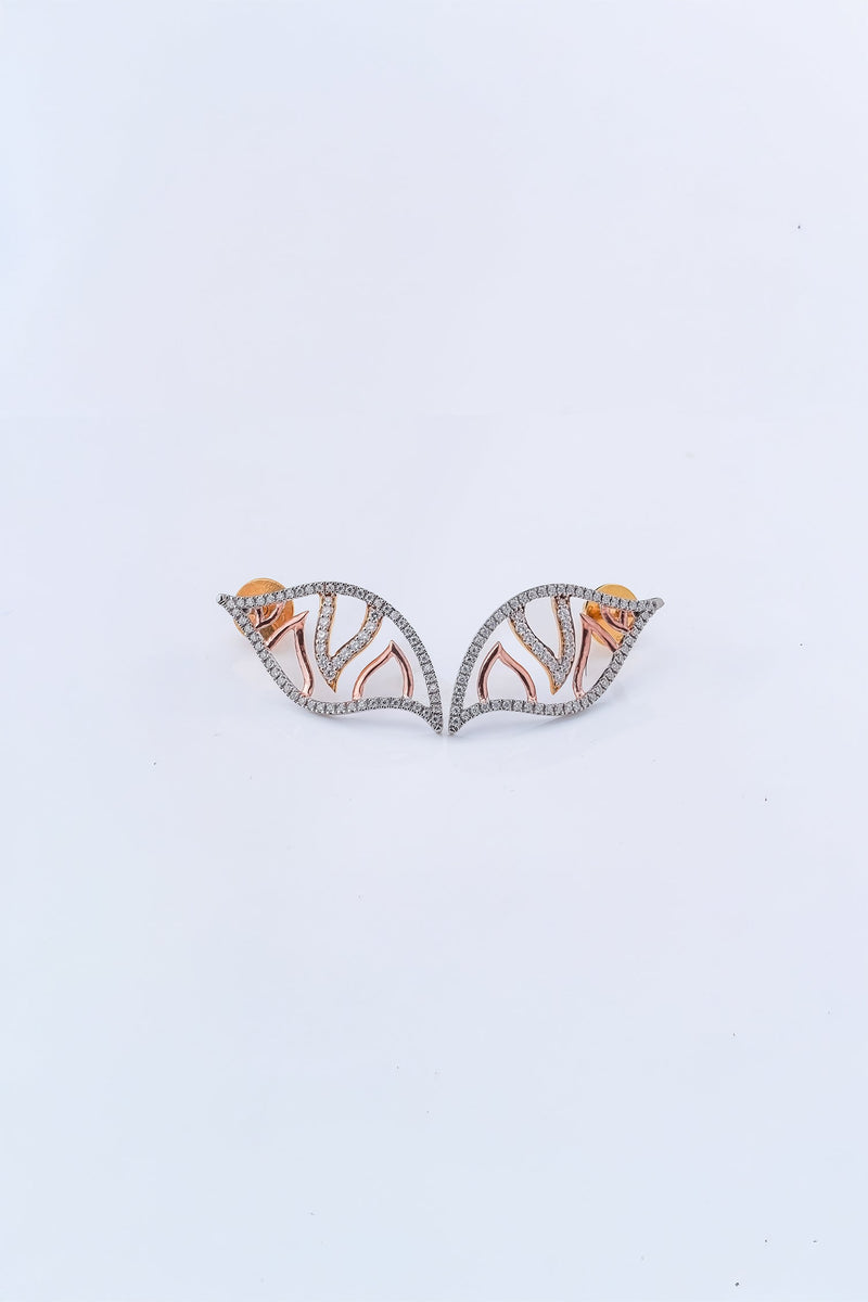 Ember Leaf Diamond Earring