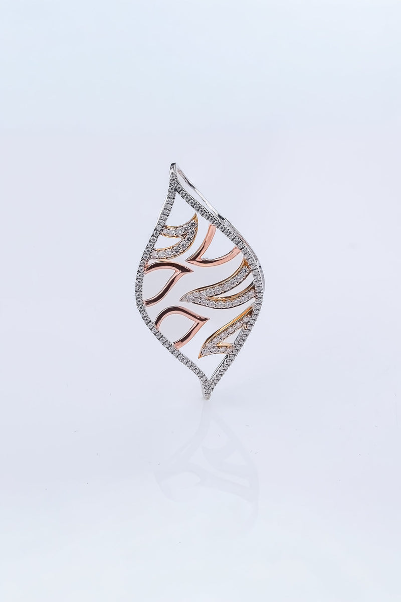Ember Leaf Diamond Pendant Set