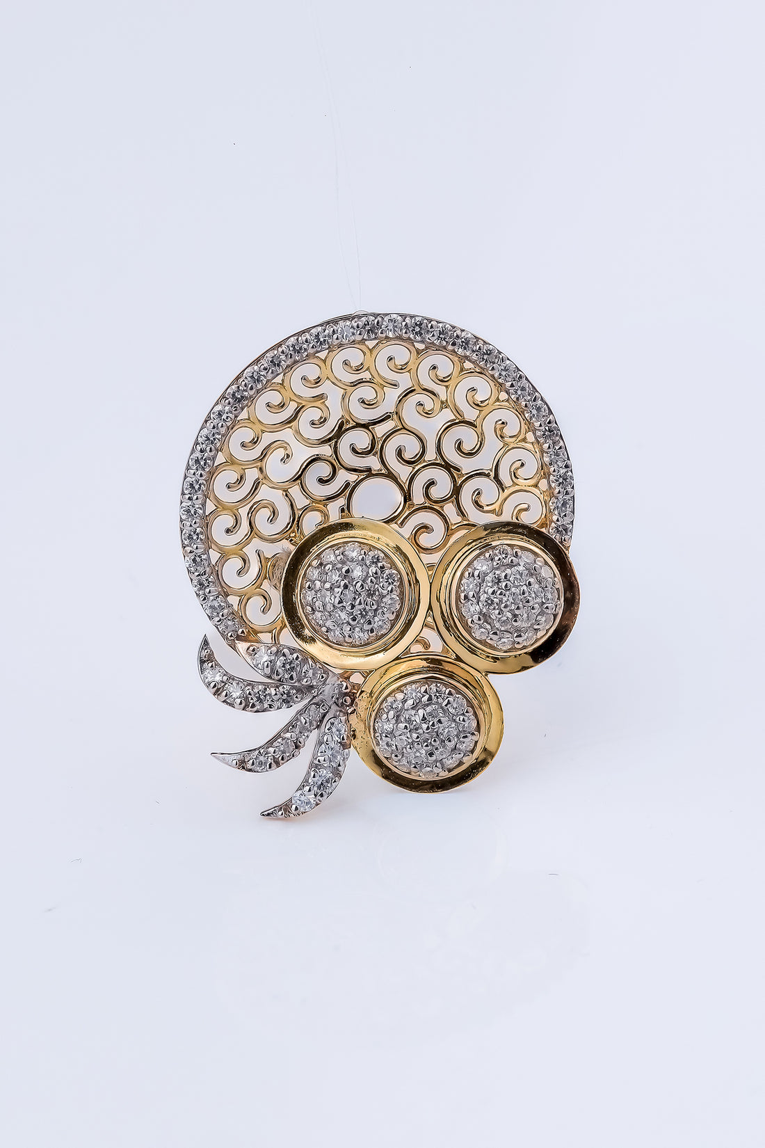 Filigree And Diamond Accent Designer Pendant