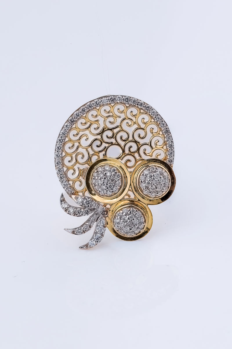 Filigree And Diamond Accent Designer Pendant