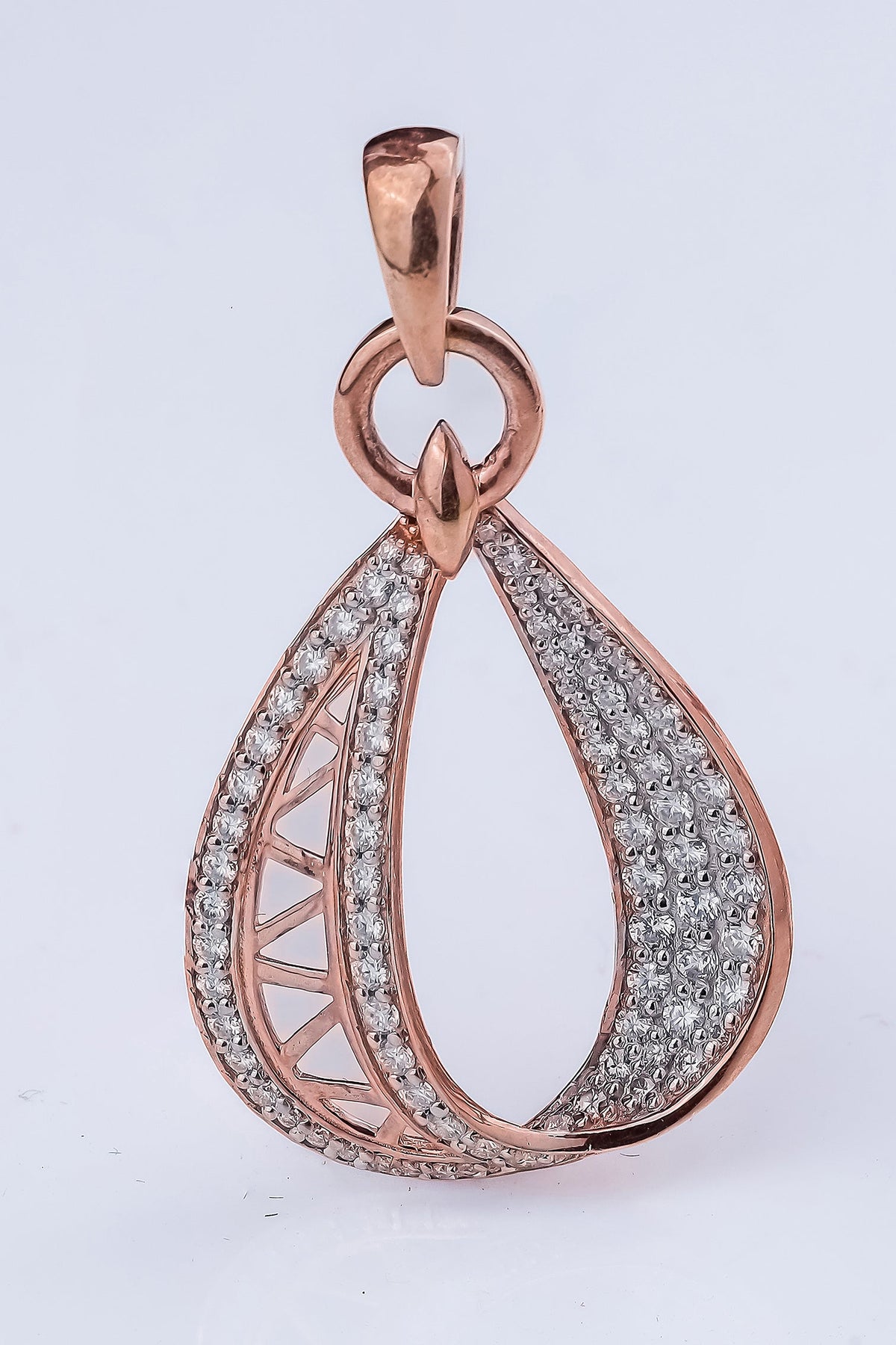 Layered Diamond Teardrop Pendant