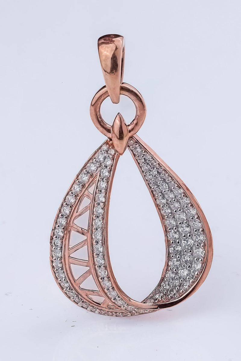 Layered Diamond Teardrop Pendant