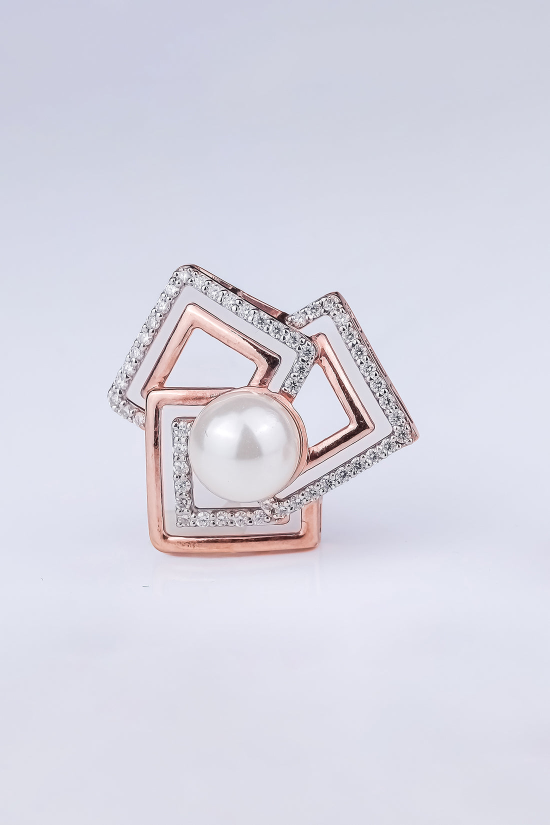 Interlocking Square Pearl Pendant