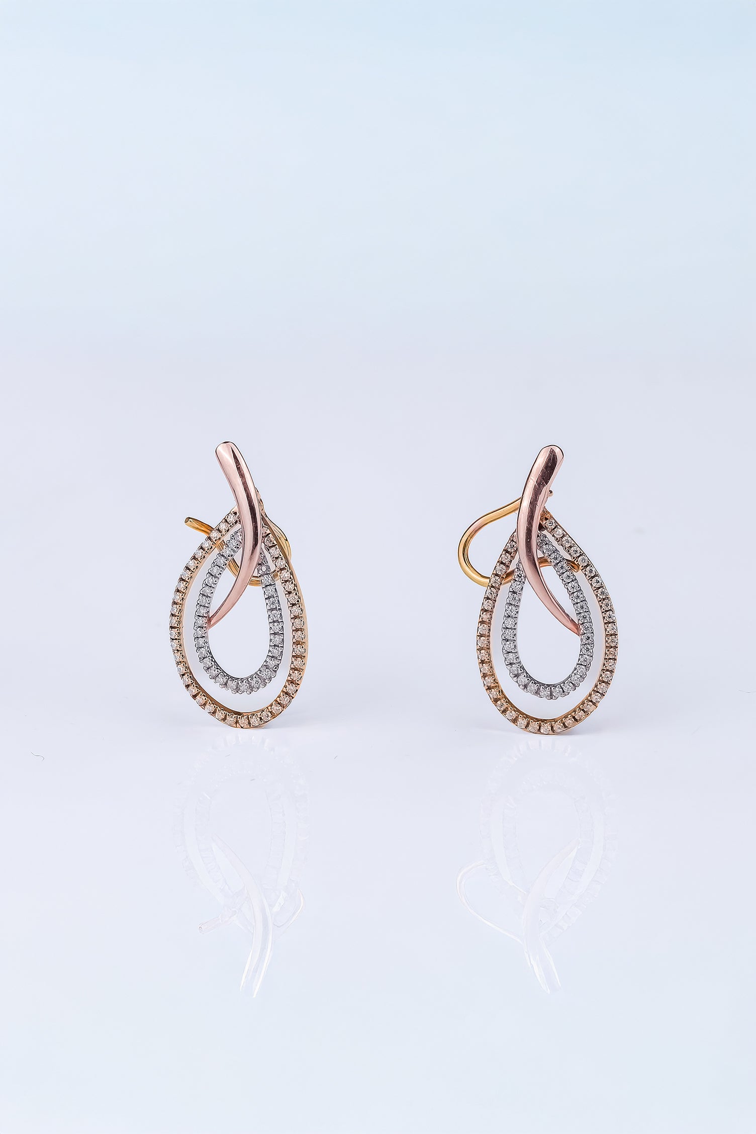 Riaagh Dual-Tone Pave Diamond Teardrop Pendant