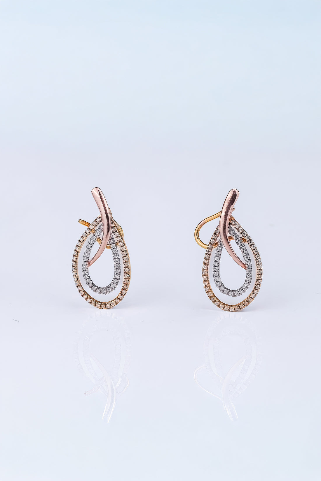 Riaagh Dual-Tone Pave Diamond Teardrop Pendant