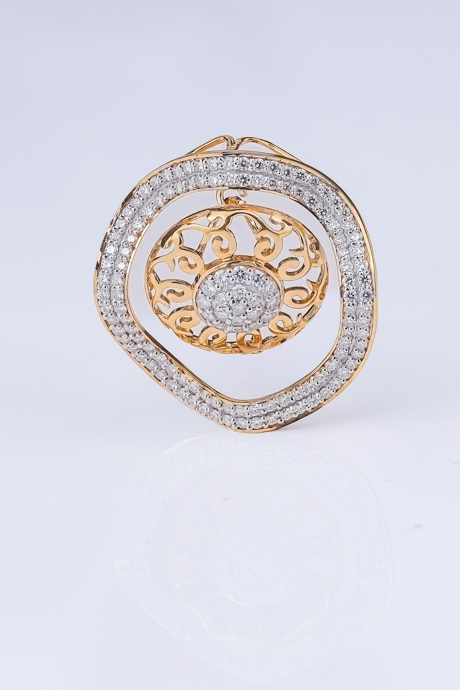 Openwork Halo Border Pendant