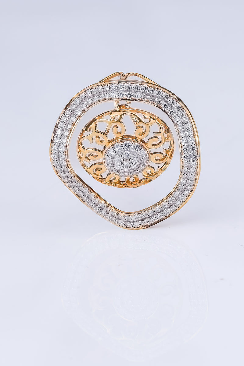 Openwork Halo Border Pendant