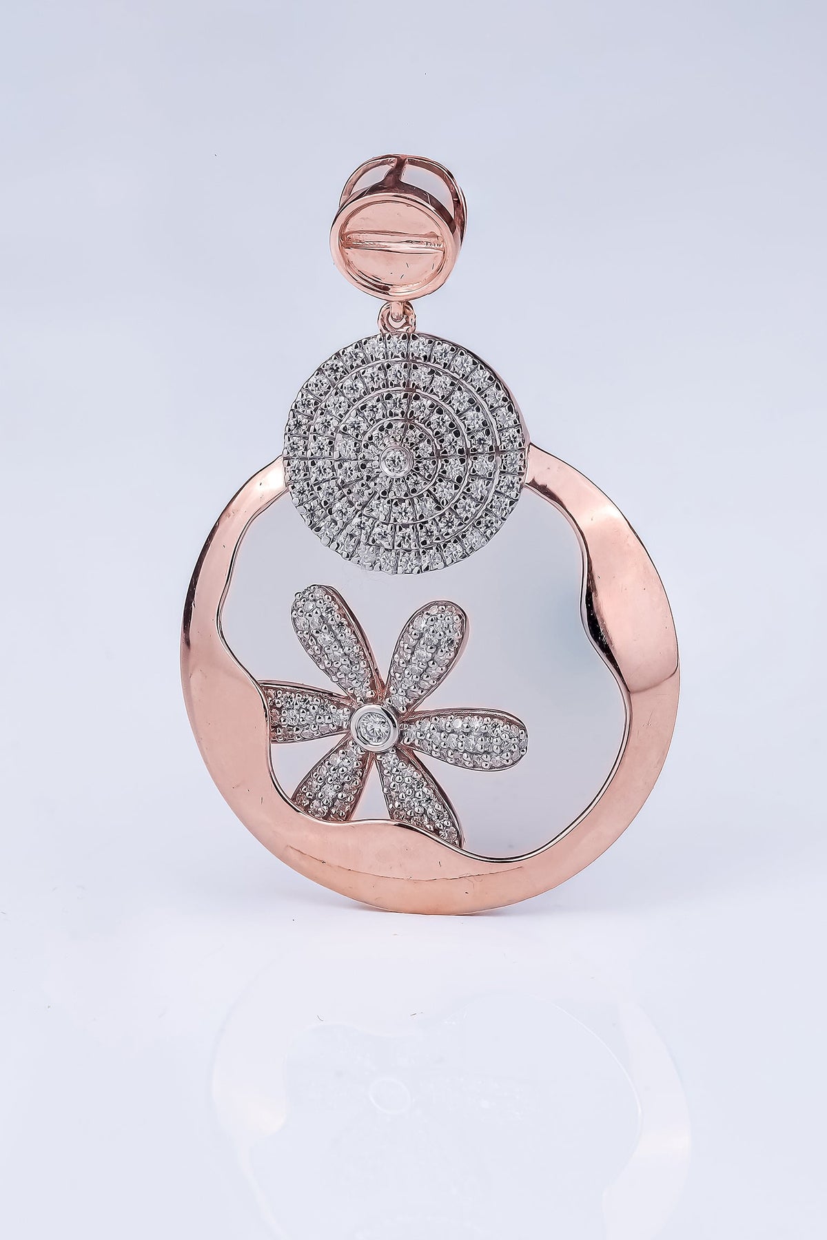 Flower Cutout Circle Earring