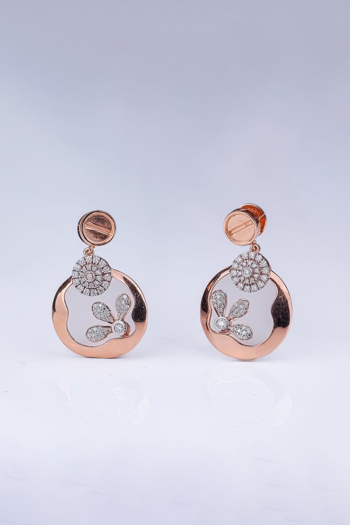 Flower Cutout Circle Earring