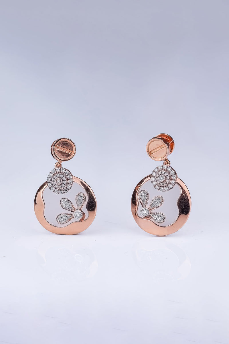 Flower Cutout Circle Earring