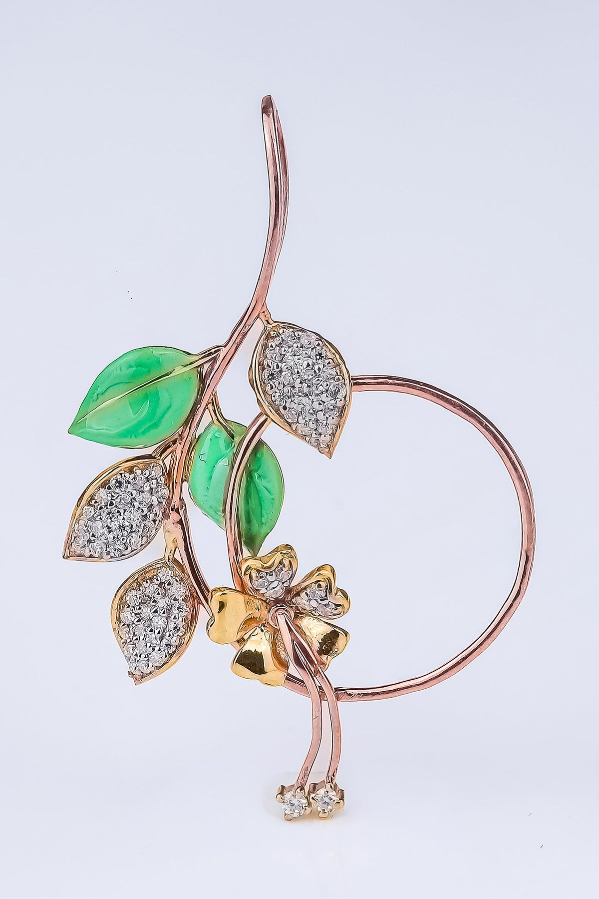 Enamel Green Leaf Drop Pendant