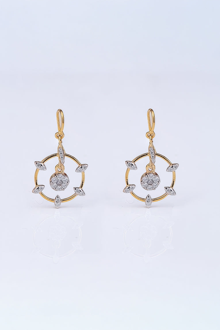 Gold Abstract Circle Earring