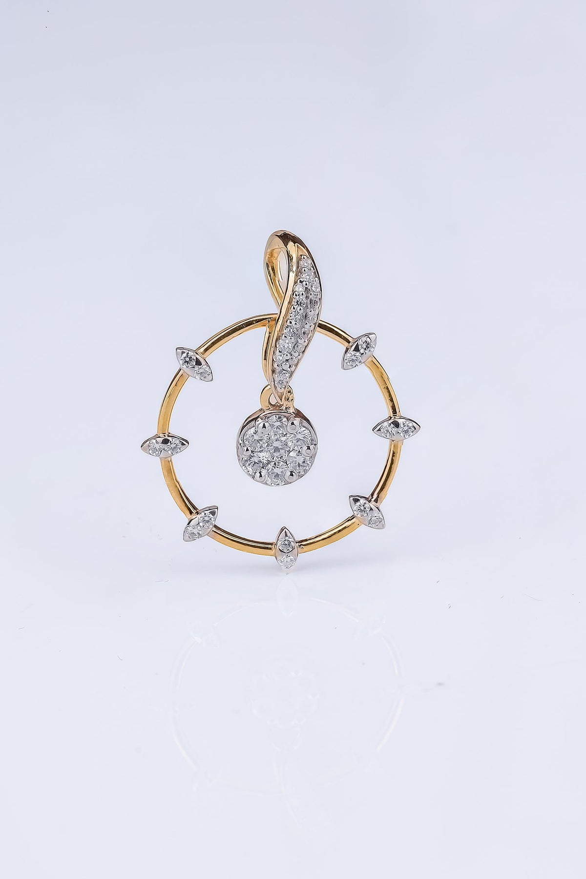 Gold Abstract Circle Pendant