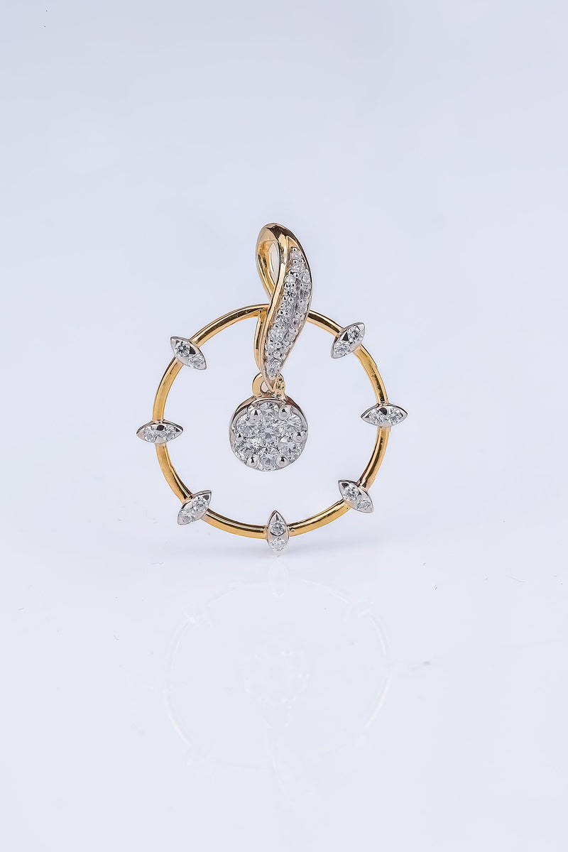 Gold Abstract Circle Pendant