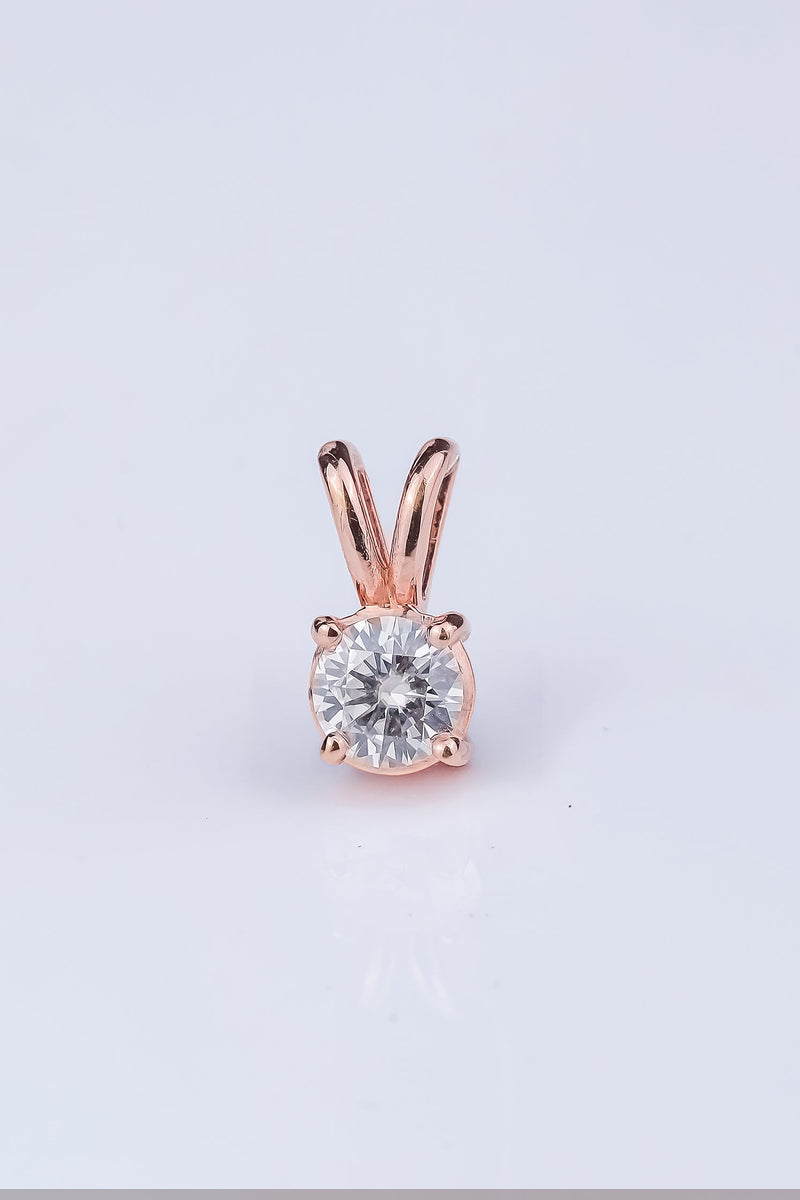 Classic 4 Prong Round Solitaire Pendant