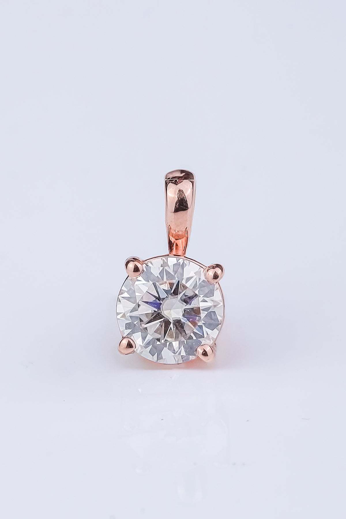 4 Prong 1ct Round Shape Solitaire Pendant