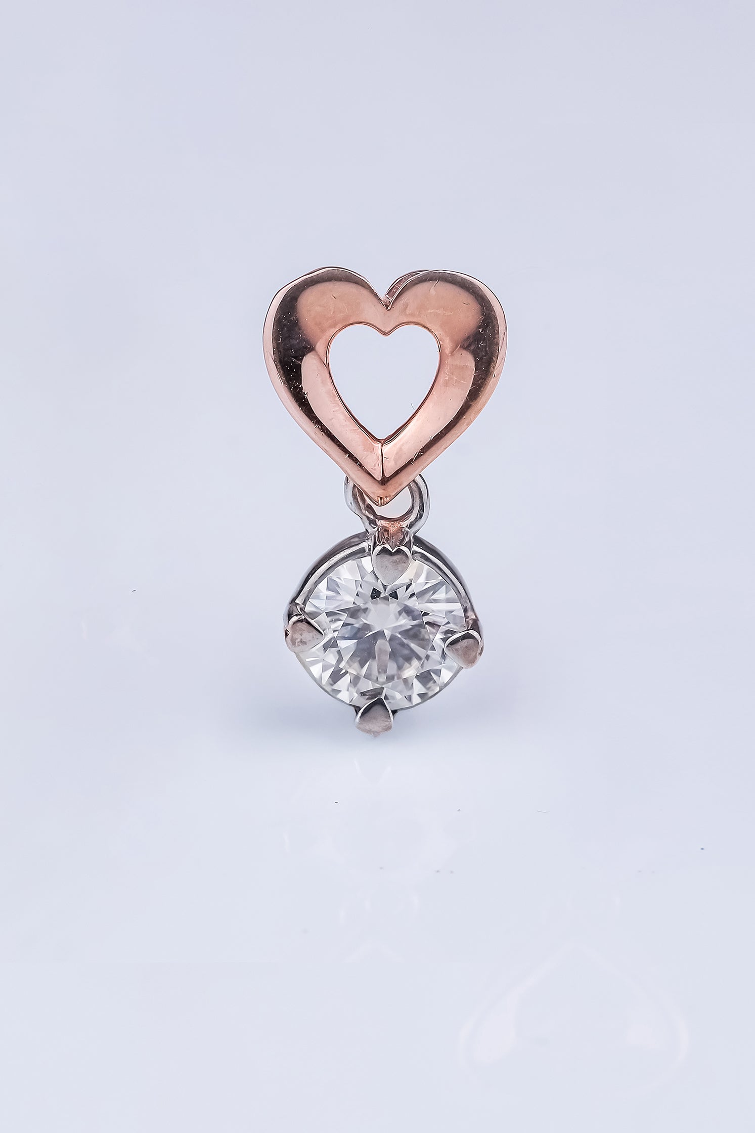 Open Heart Solitaire Pendant