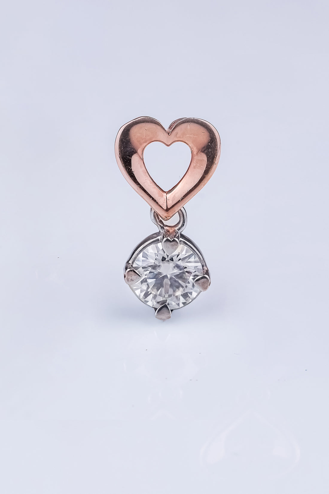 Open Heart Solitaire Pendant
