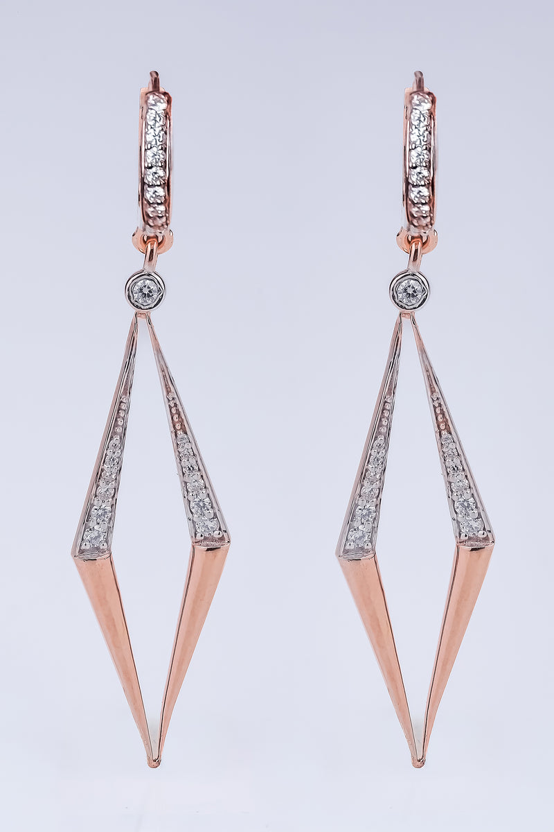 Diamond Cutout Rhombus Drop Earring