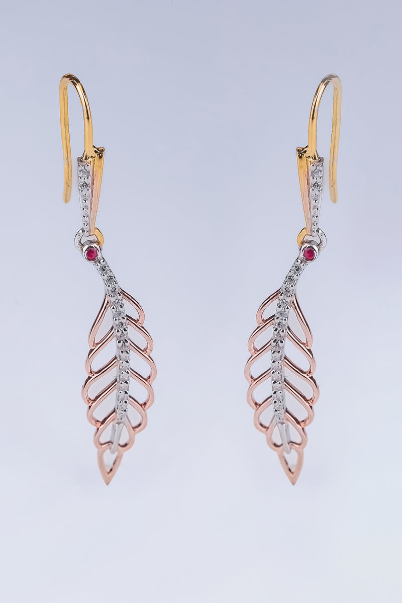 Leaf Shape Diamond Earring