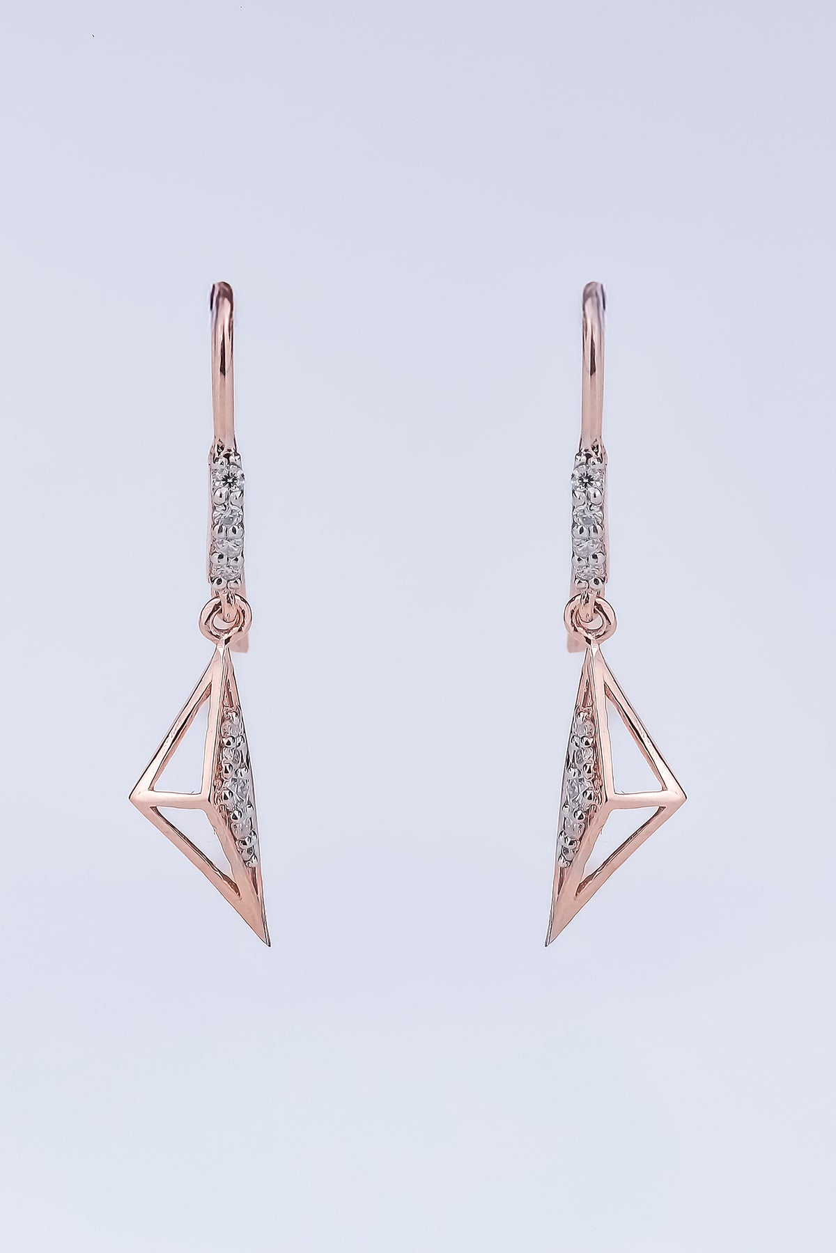 Triangular Shape Diamond Delegate Earring