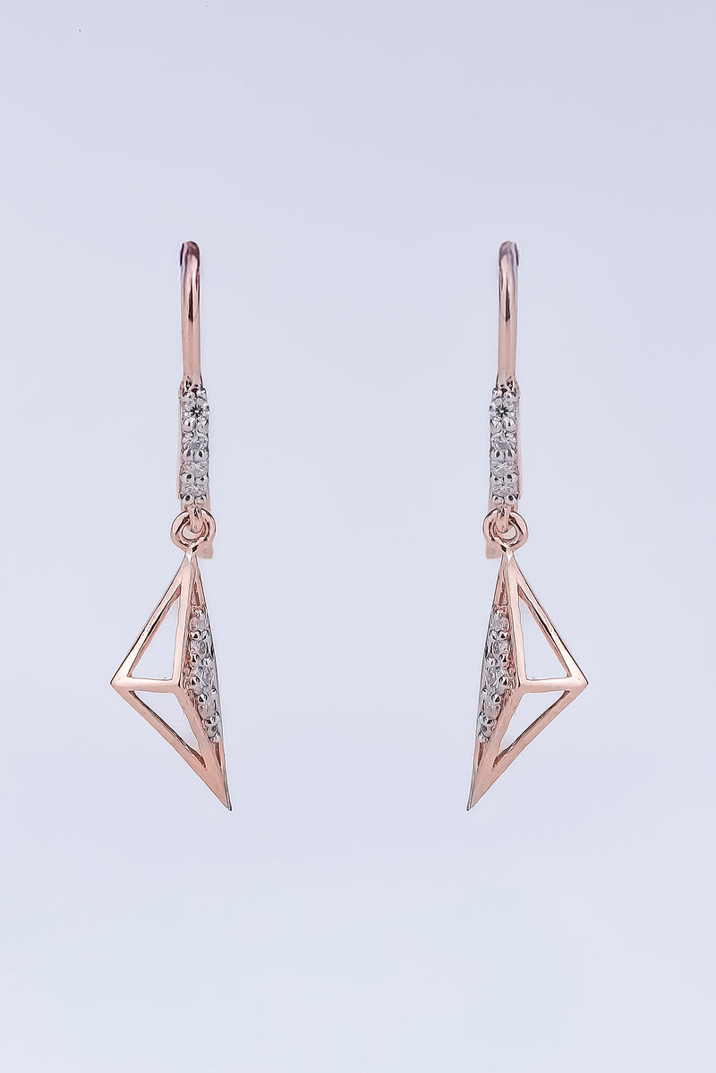 Triangular Shape Diamond Delegate Earring