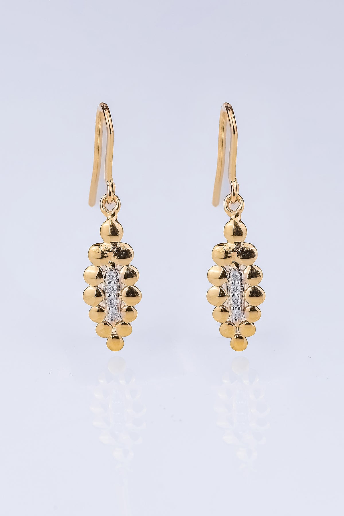 Gold Bubble Diamond Earring