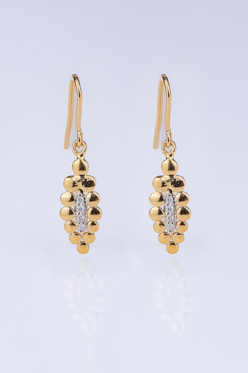 Gold Bubble Diamond Earring