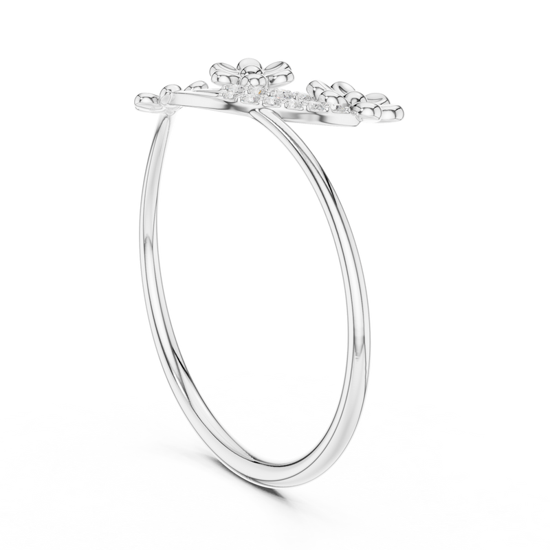 Three Flower Diamond Ring