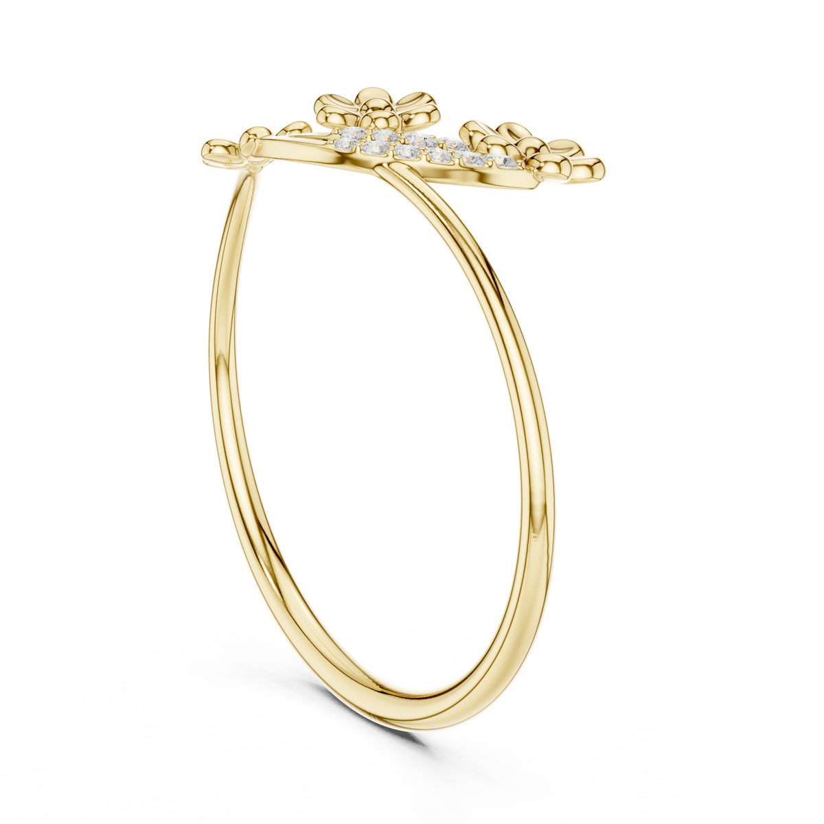 Three Flower Diamond Ring