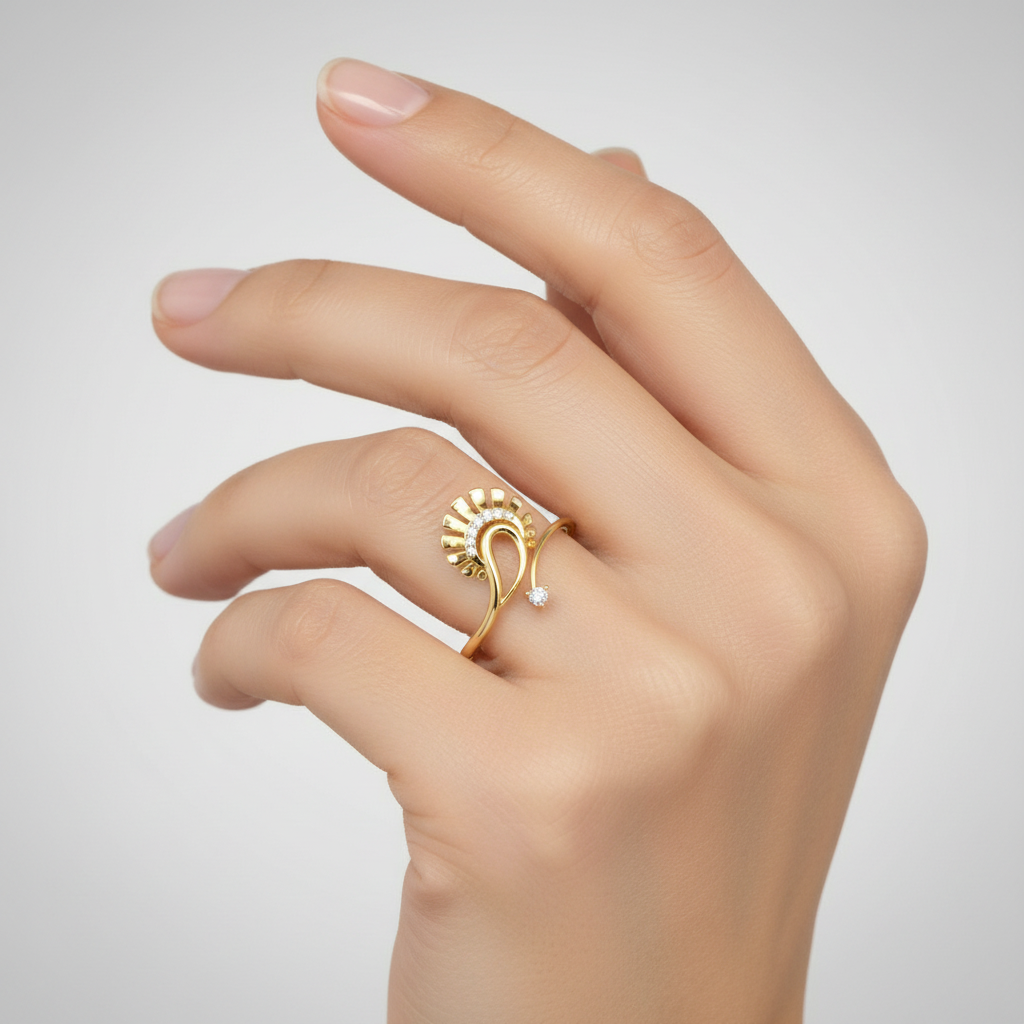 Peacock Style Diamond Ring