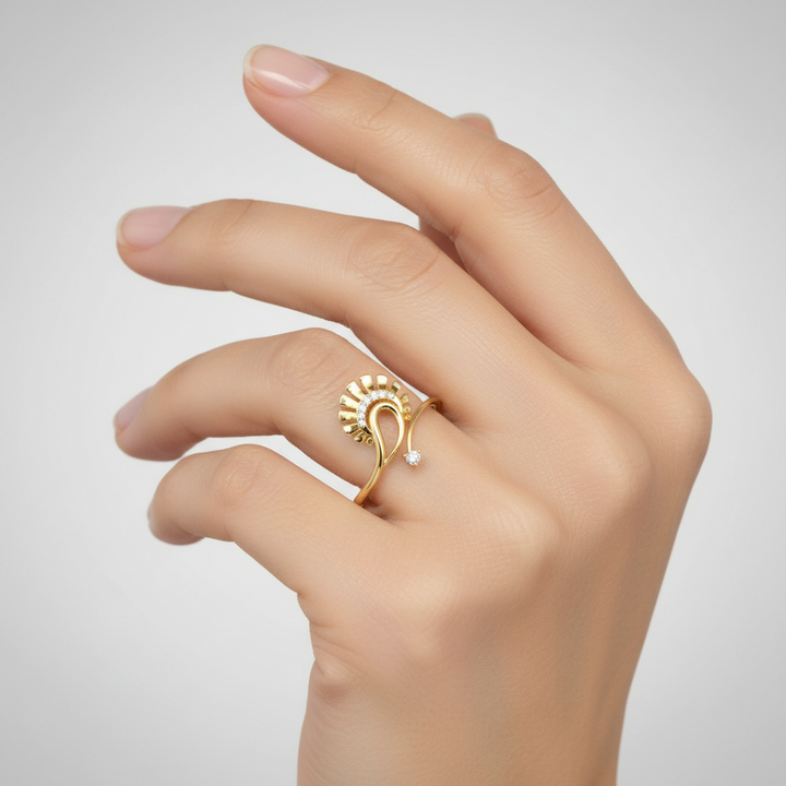 Peacock Style Diamond Ring