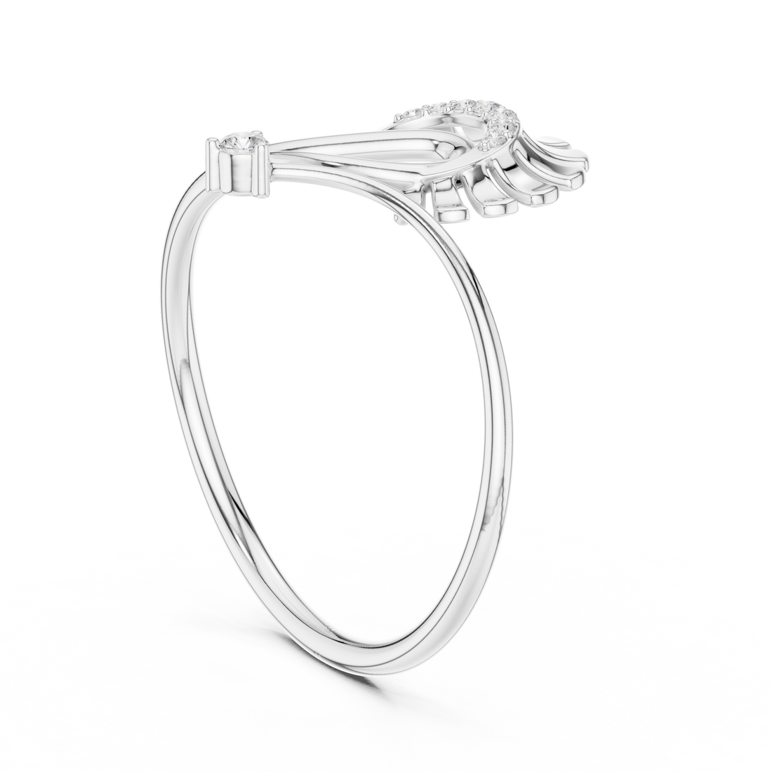 Peacock Style Diamond Ring