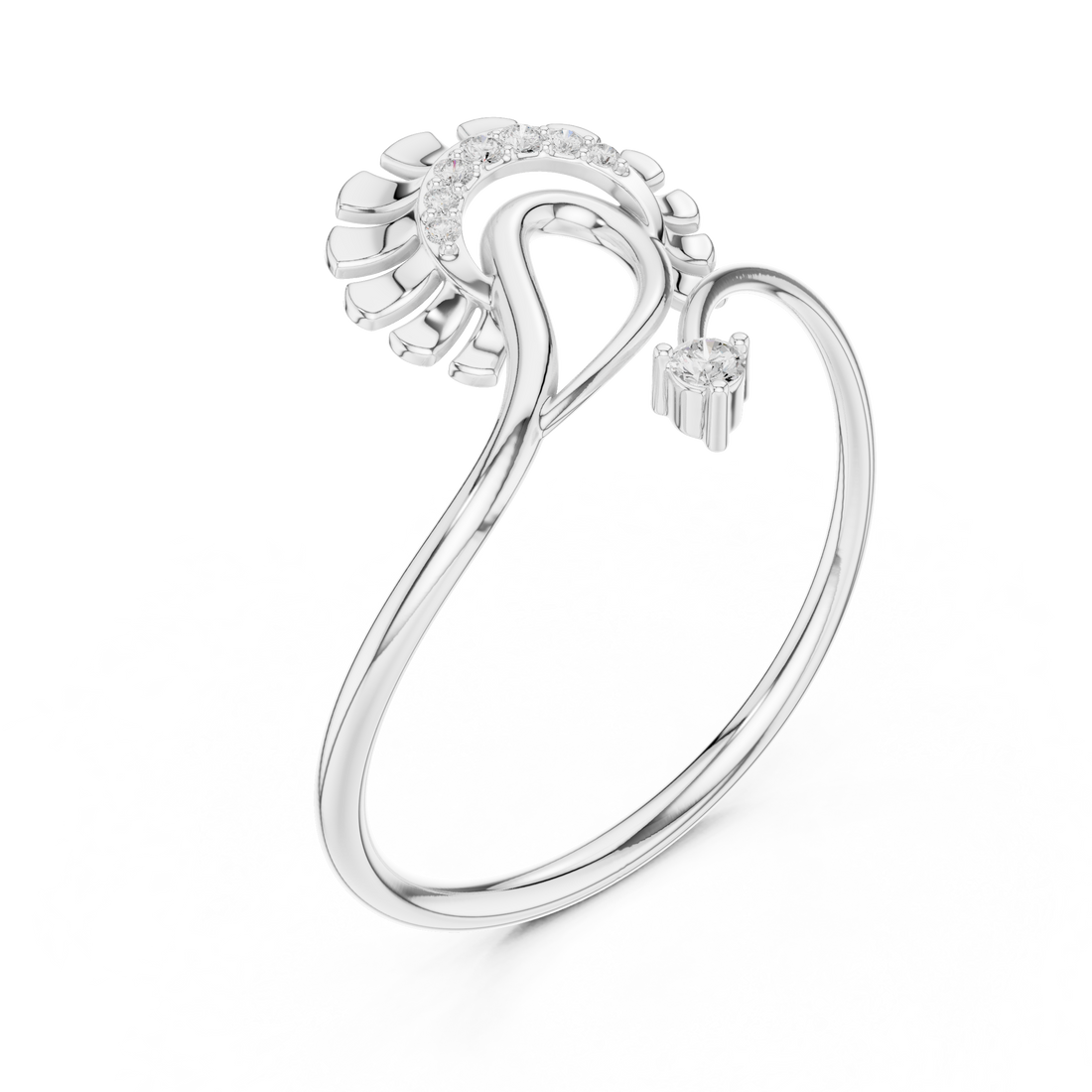 Peacock Style Diamond Ring