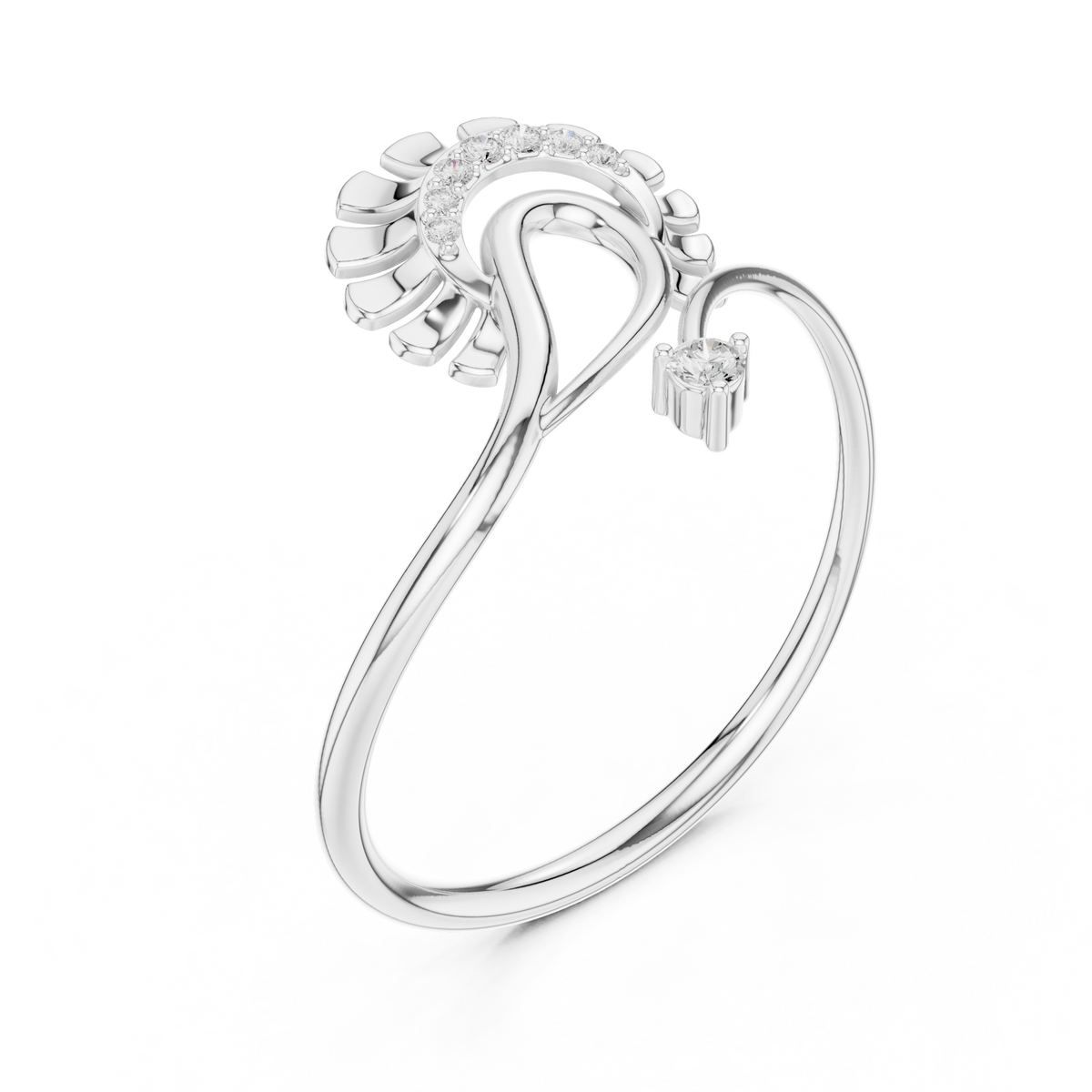 Peacock Style Diamond Ring