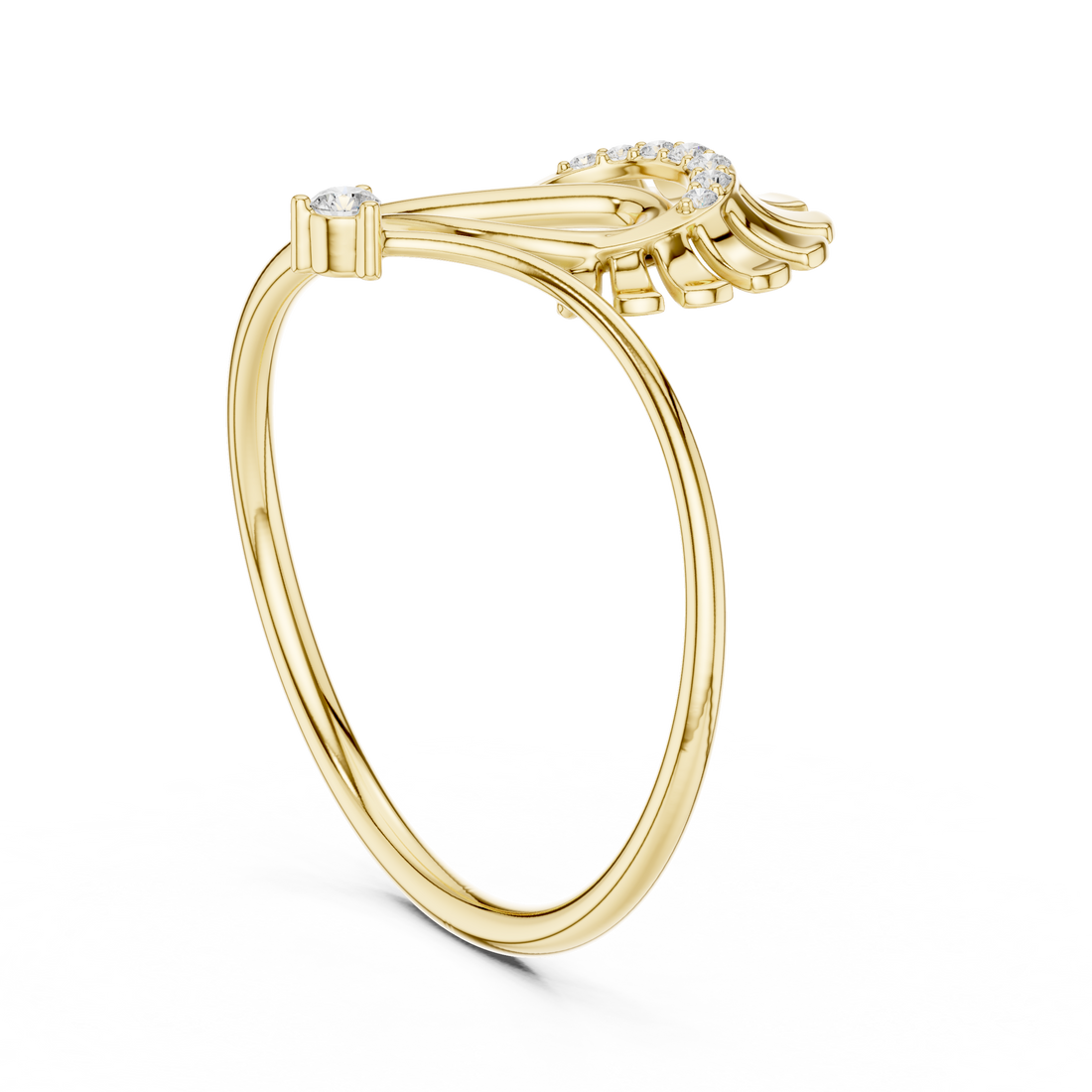 Peacock Style Diamond Ring