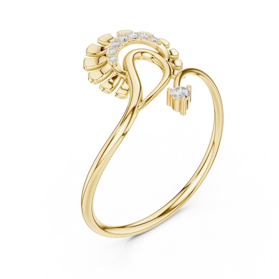 Peacock Style Diamond Ring