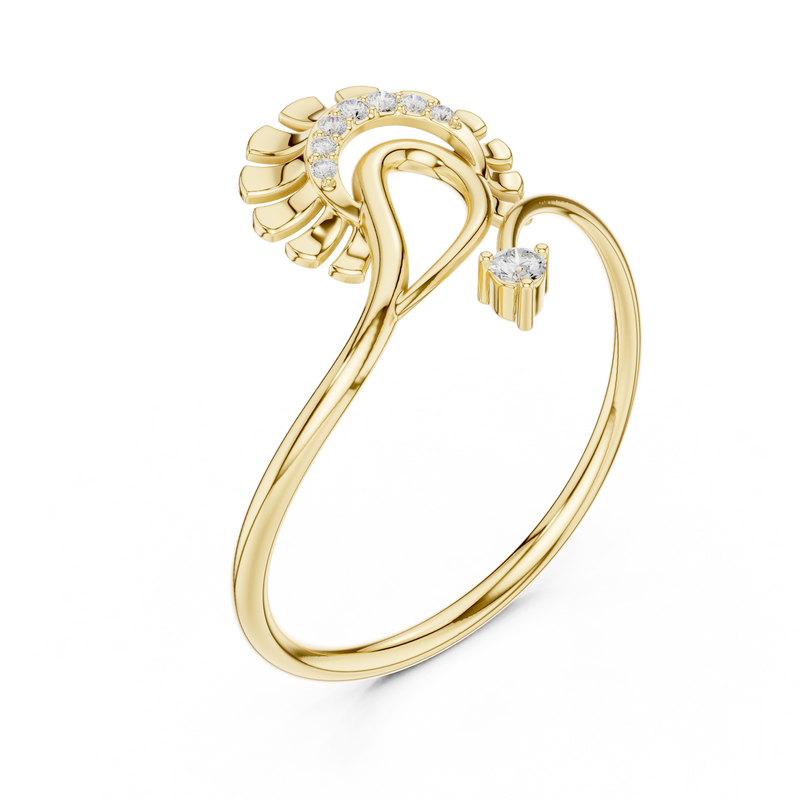 Peacock Style Diamond Ring