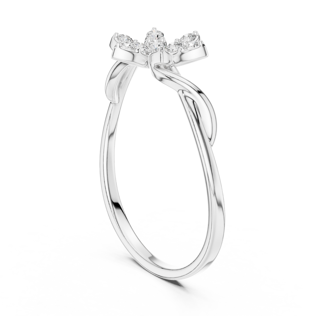 Single Flower Twisted Ring
