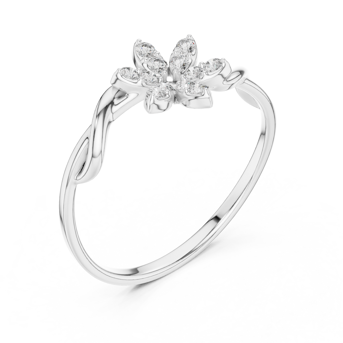 Single Flower Twisted Ring