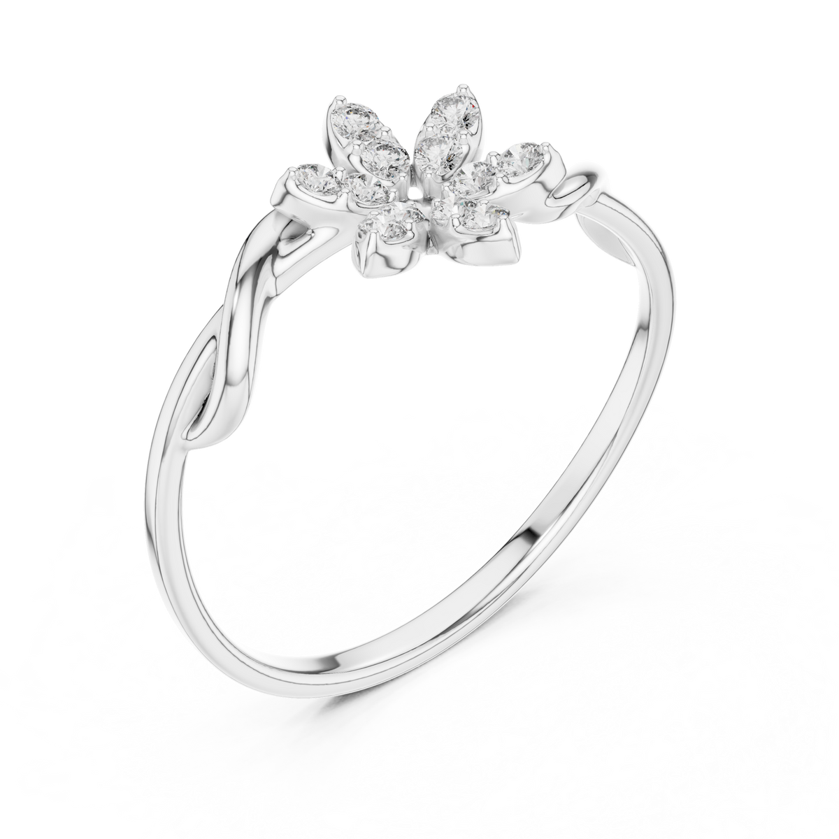 Single Flower Twisted Ring