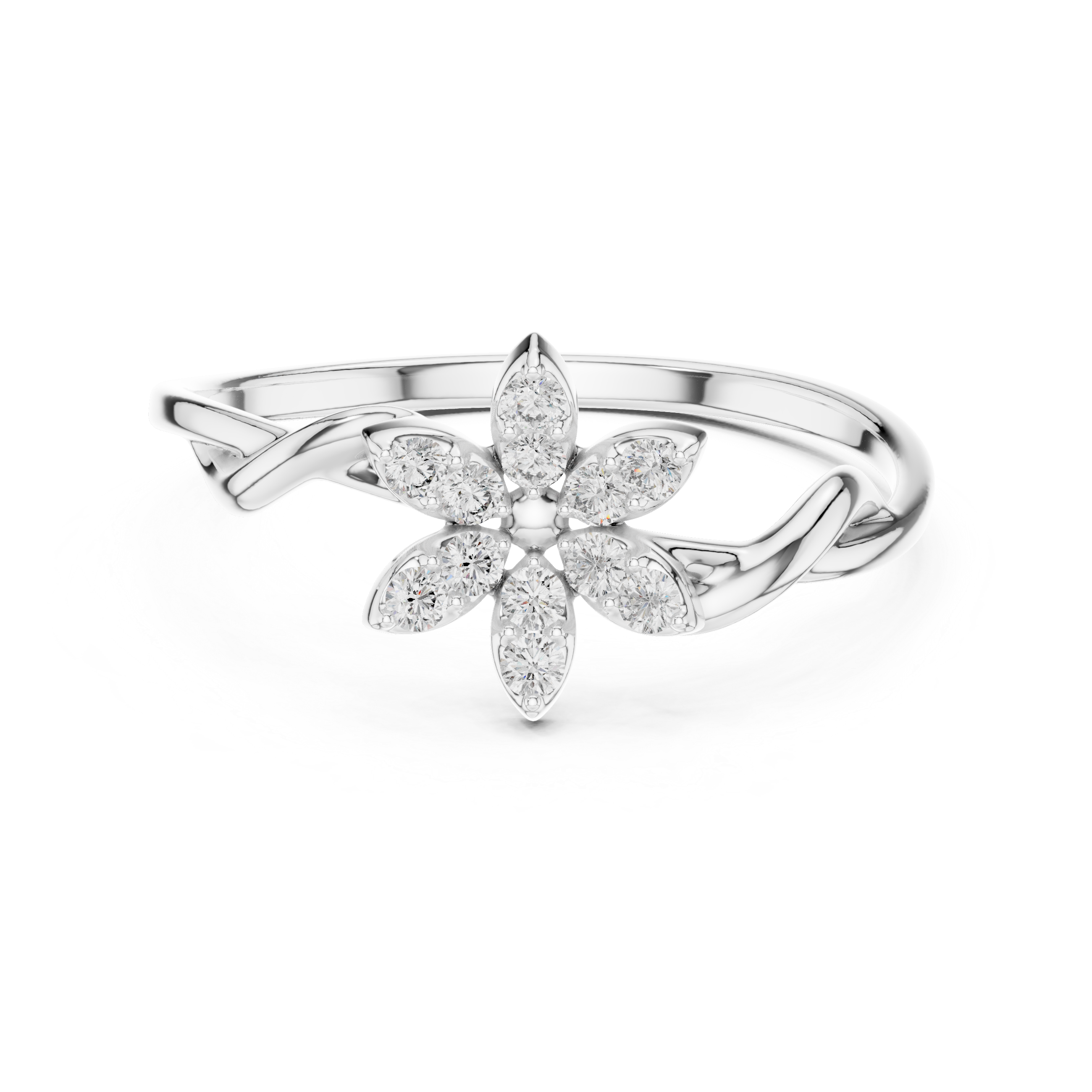 Single Flower Twisted Ring