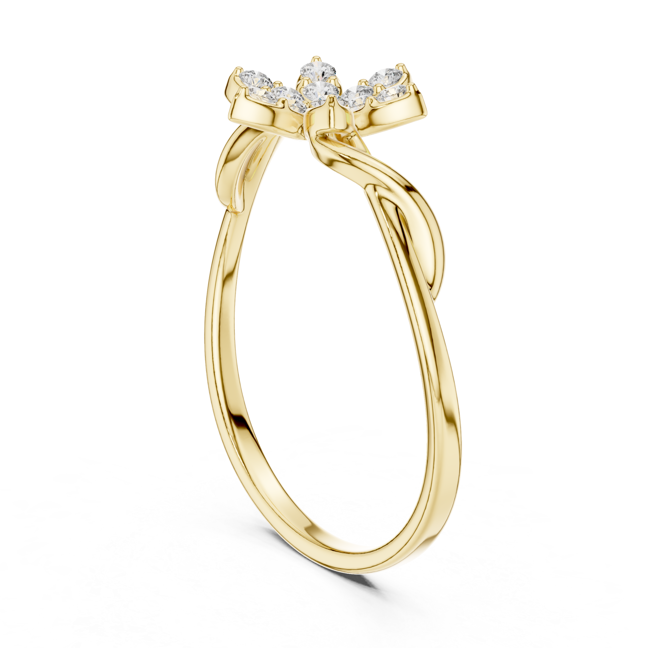 Single Flower Twisted Ring